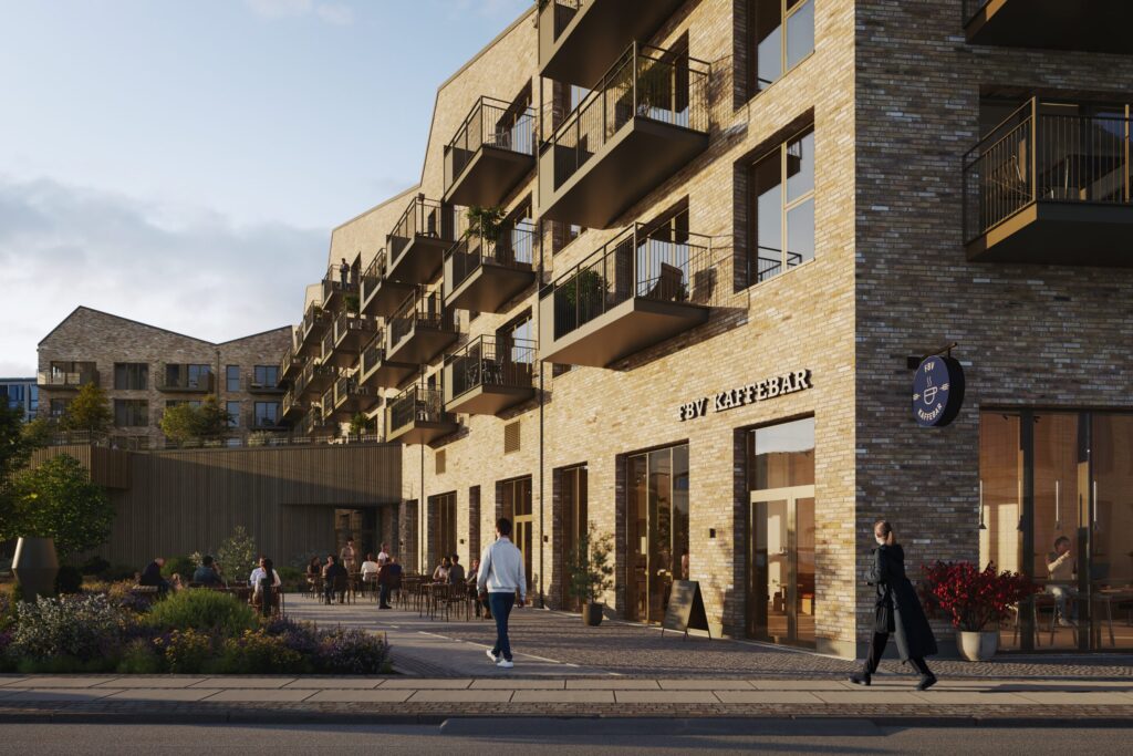FBV NORDVEST på Frederiksborgvej med erhvervslokaler, café og dagligvarebutik i hjertet af Nordvest.